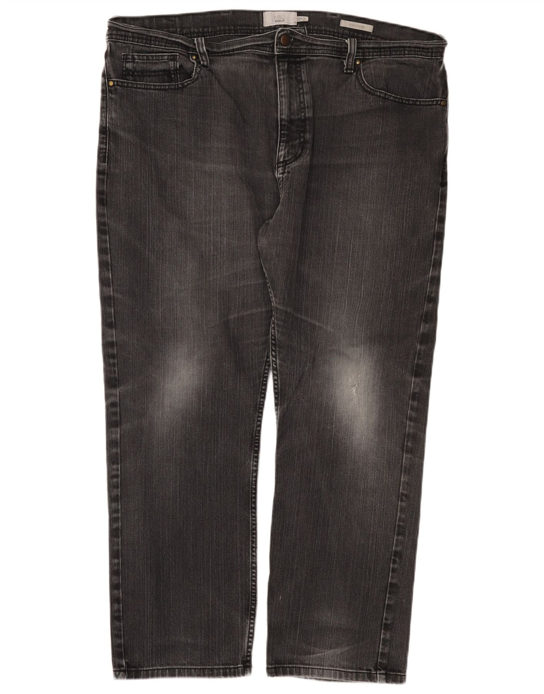 Jeans dritti regolari da uomo Marks & Spencer W40 L29 cotone nero