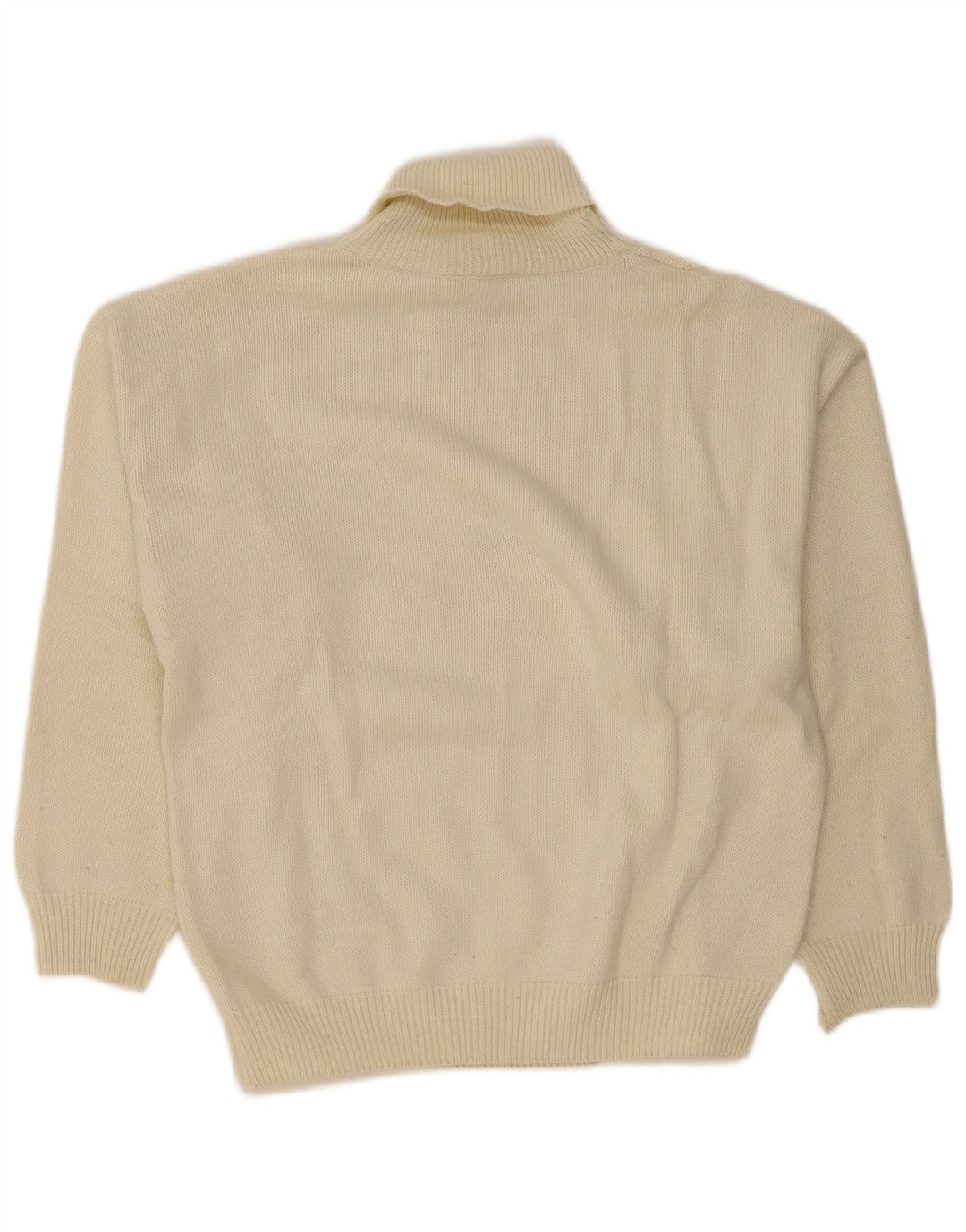 Vintage Mens Roll Neck Jumper Sweater Large Off White