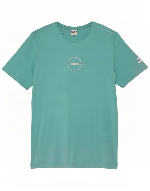 Puma Mens Graphic T-Shirt Top XL Turquoise Cotton