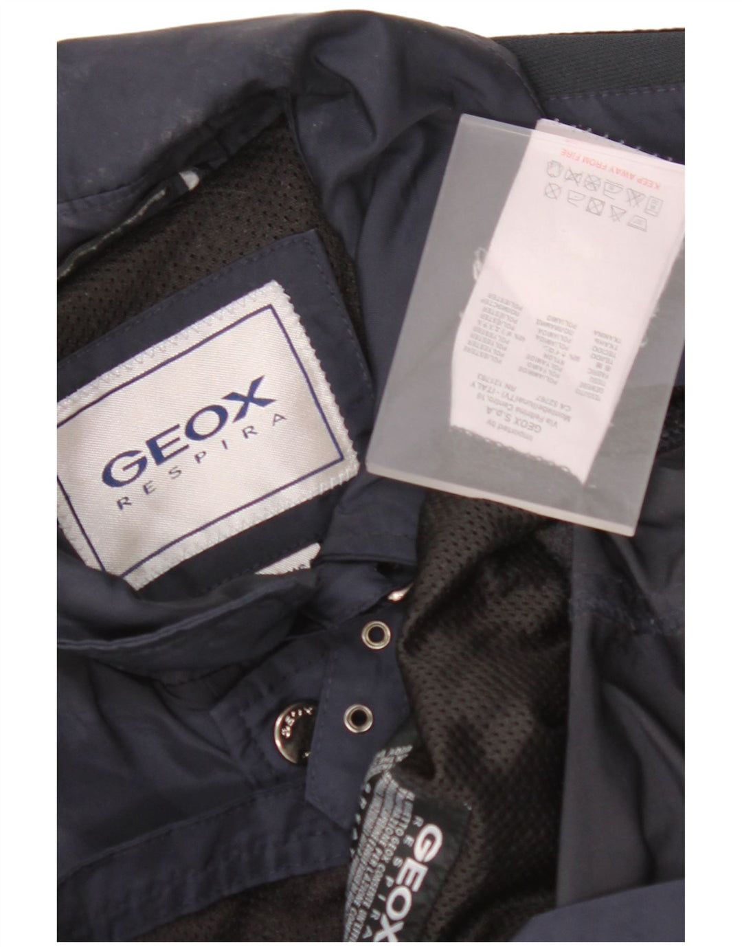 GEOX RESPIRA Mens Utility Jacket UK 36 Small Navy Blue Polyamide