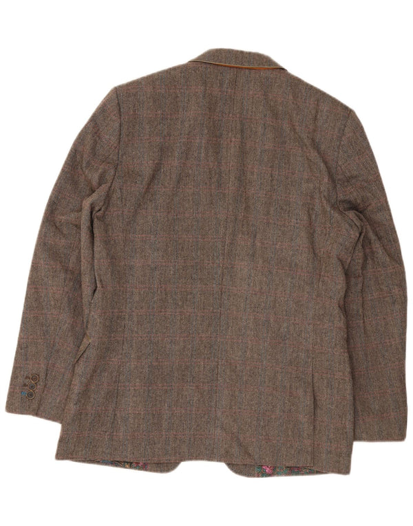 Ted Baker Chaqueta tipo blazer para hombre de corte regular UK 40 Large Brown Herringbone