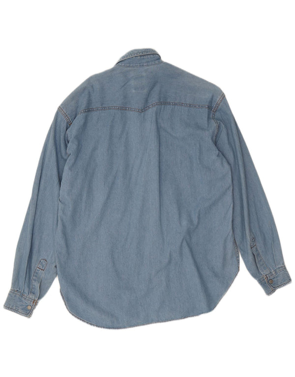 Casucci Mens Denim Shirt Medium Blue Cotton