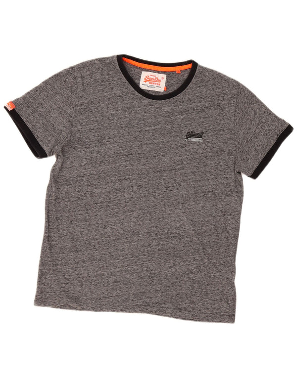 Superdry T-Shirt Homme Top 2XL Gris Moucheté Coton