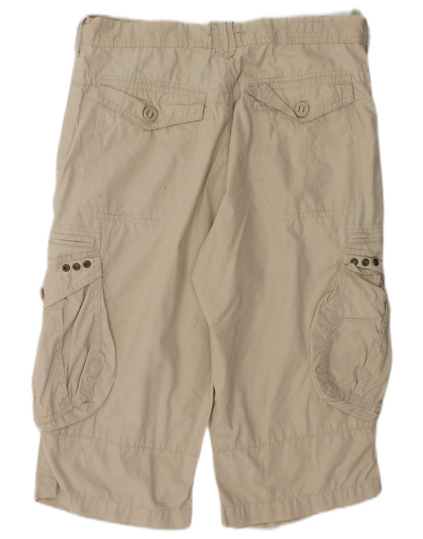 Marks & Spencer Mens Cargo Bermuda Shorts W34 Large Beige Cotton