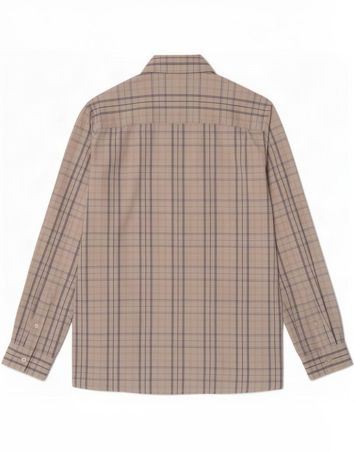 Gas Herreskjorte Medium Beige Ternet bomuld