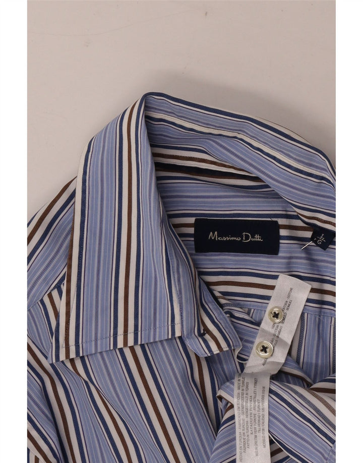 Massimo Dutti Chemise Homme Large Bleu Rayé Coton