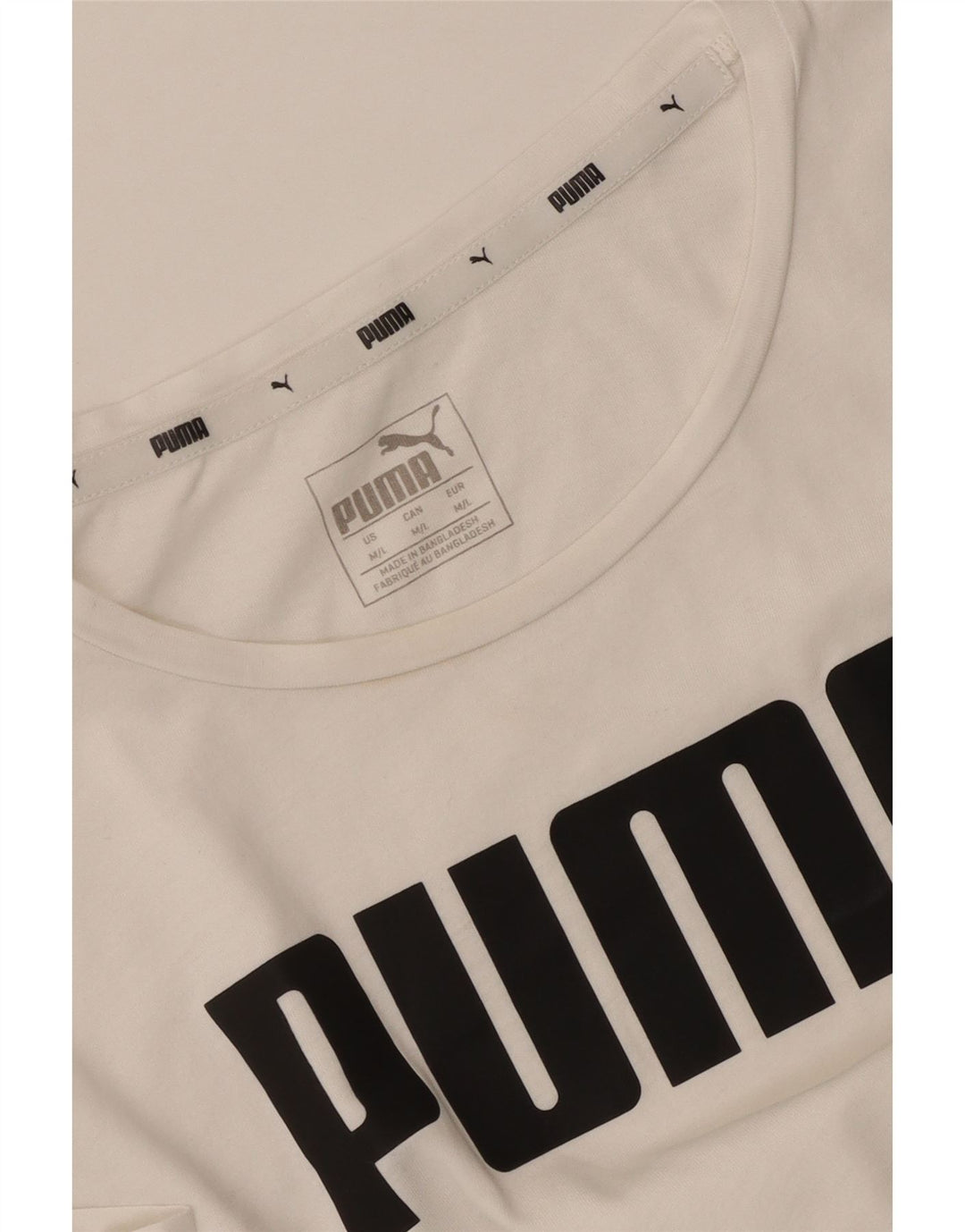 Puma Grafisk T-Shirt Top UK 12 Medium White