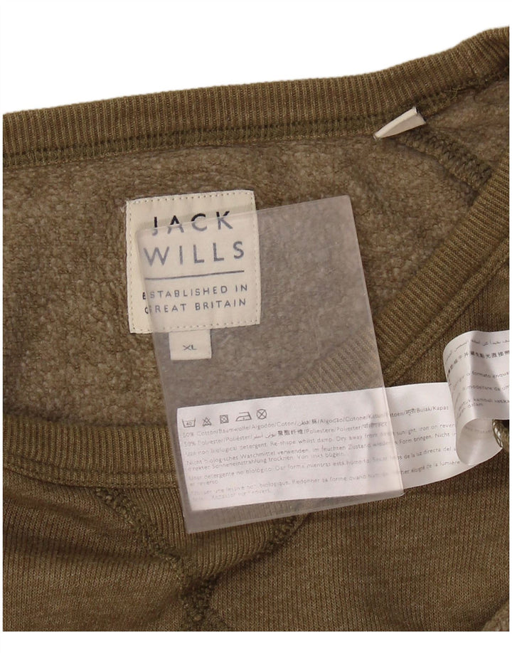 Jack Wills Mens Sweatshirt Jumper XL Khaki Cotton