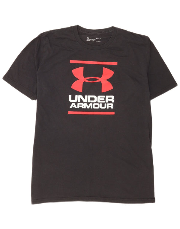 Under Armour Mens Heat Gear Graphic T-Shirt Top Large Black Cotton