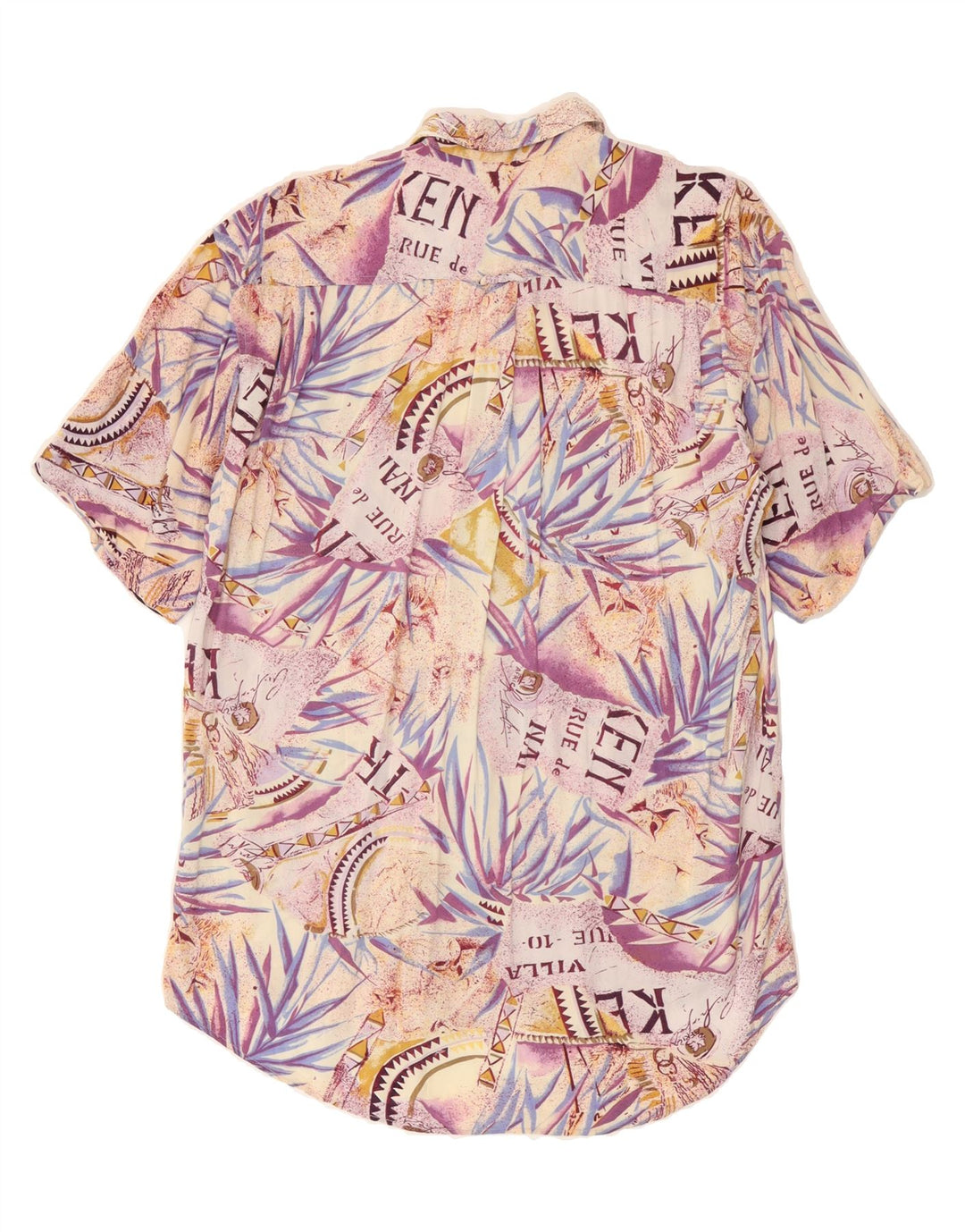 VINTAGE Mens Short Sleeve Shirt Small Multicoloured Floral Viscose Vintage Vintage and Second-Hand Vintage from Messina Hembry 