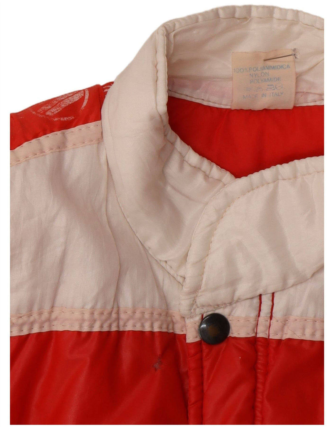 Vintage Mens Padded Gilet UK 36 Small Red Colourblock Polyamide
