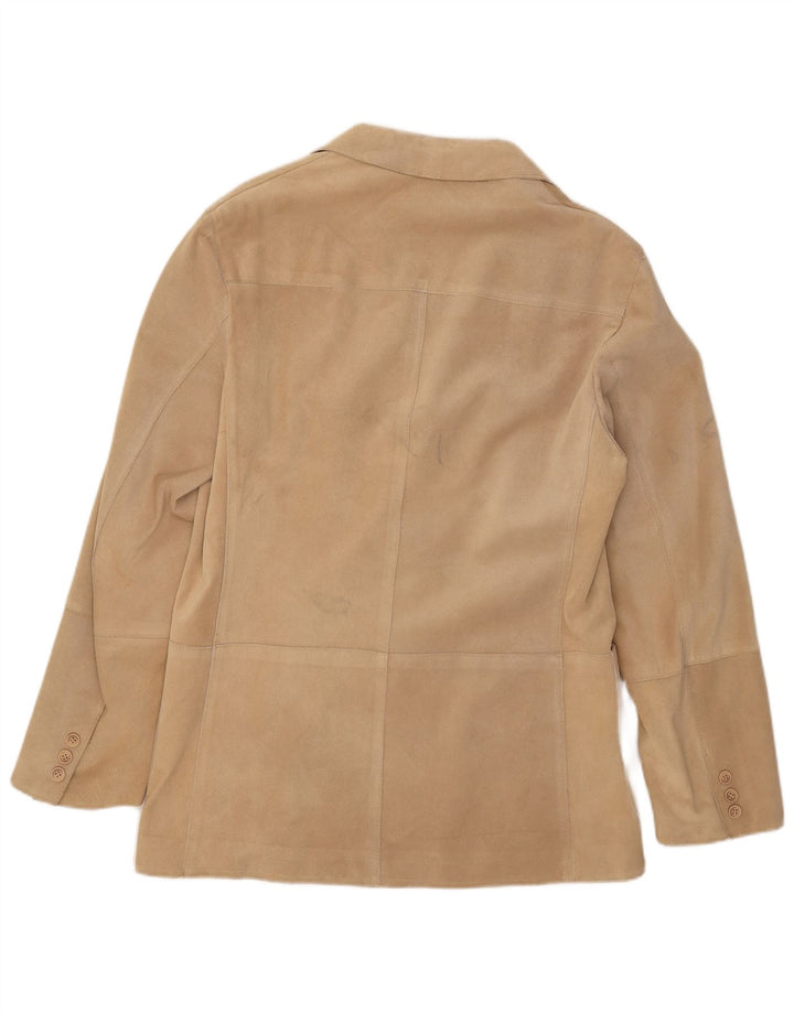 J.J.Scott Chaqueta tipo blazer de ante con 3 botones para hombre IT 52 XL Cuero beige