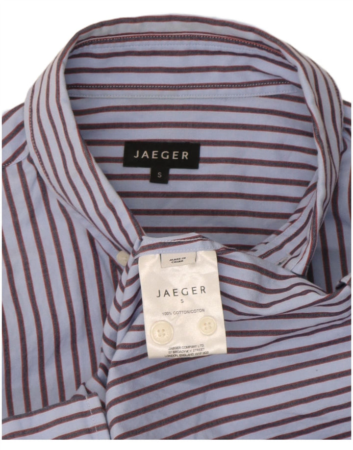 Jaeger Mens Shirt Small Blue Pinstripe Cotton