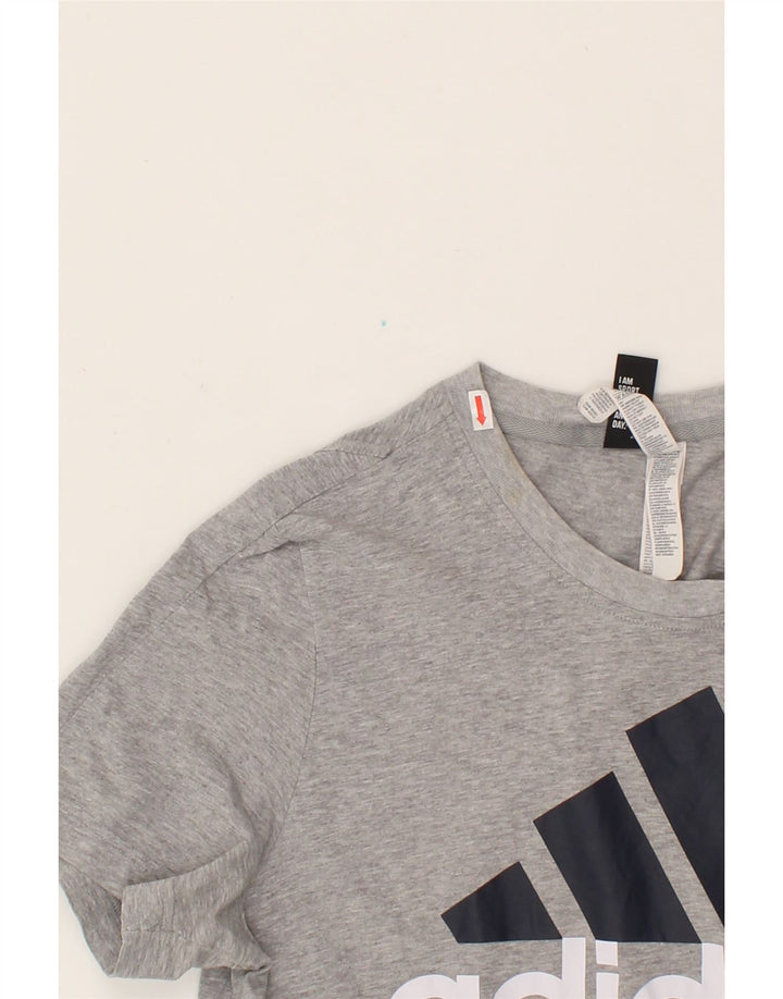 ADIDAS Mens Graphic T-Shirt Top Medium Grey Cotton Vintage Adidas and Second-Hand Adidas from Messina Hembry 