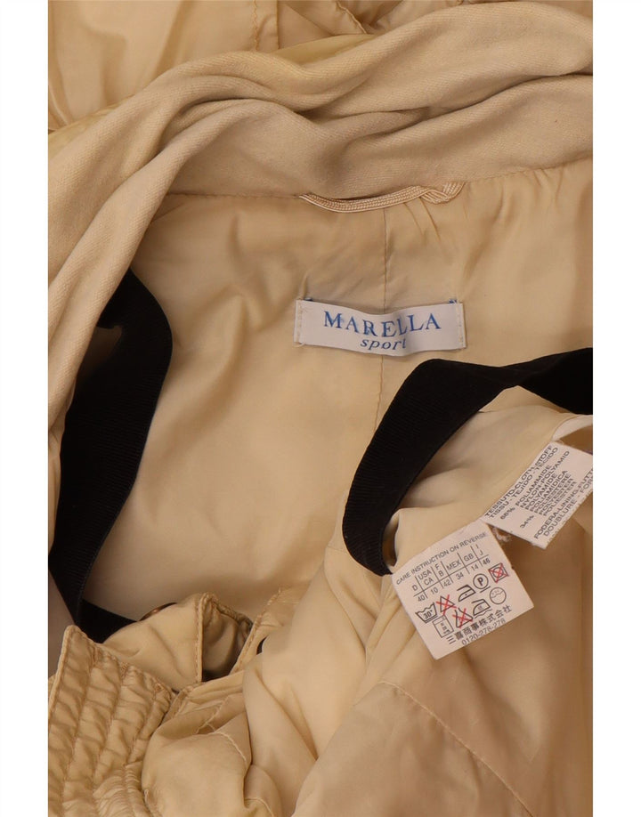 Giacca imbottita con cappuccio da donna Marella UK 14 Large Beige Poliammide