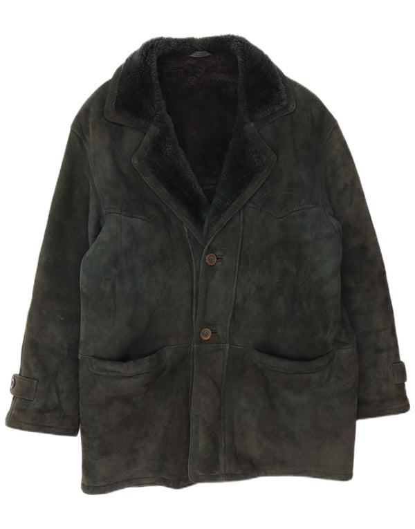 Vintage Herre Shearling Jacket IT 48 Medium Green