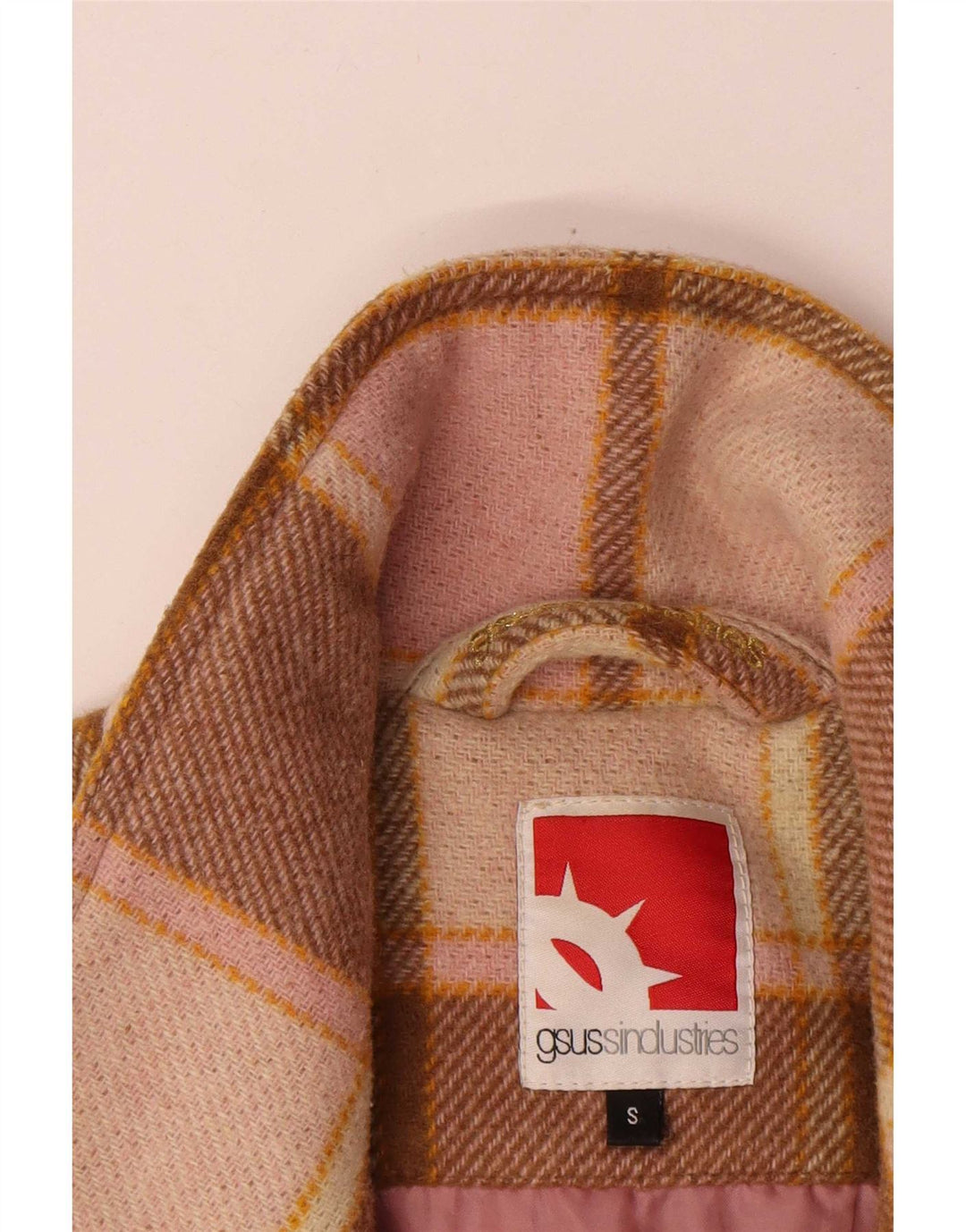 Womens Short Overcoat UK 10 Small Multicoloured Check Acrylic