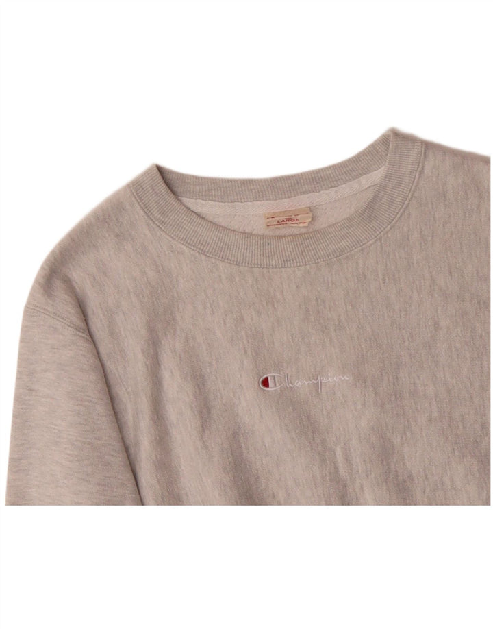 CHAMPION Sweatshirt til mænd, stor grå flækket bomuld