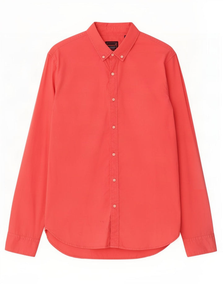 Superdry Mens Regular Fit Shirt 2XL Red Cotton
