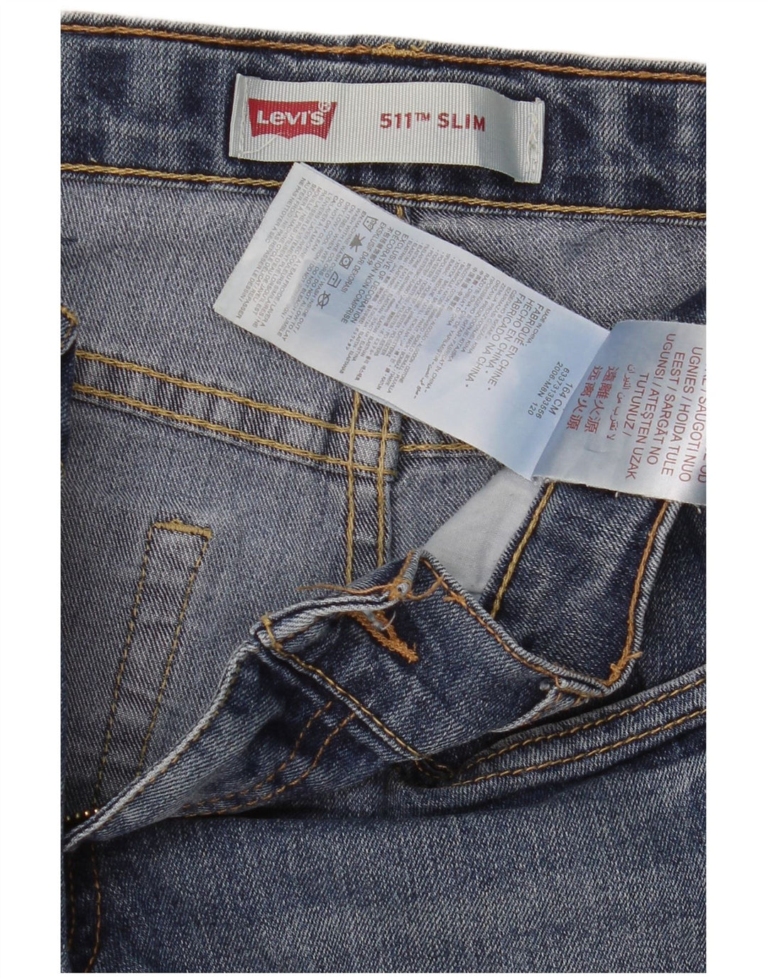 Levi's Boys 511 Slim Jeans 13-14 Years W28 L29 Blue Cotton