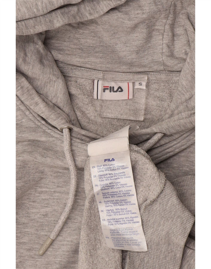FILA Mens Hoodie Jumper Small Grey Cotton