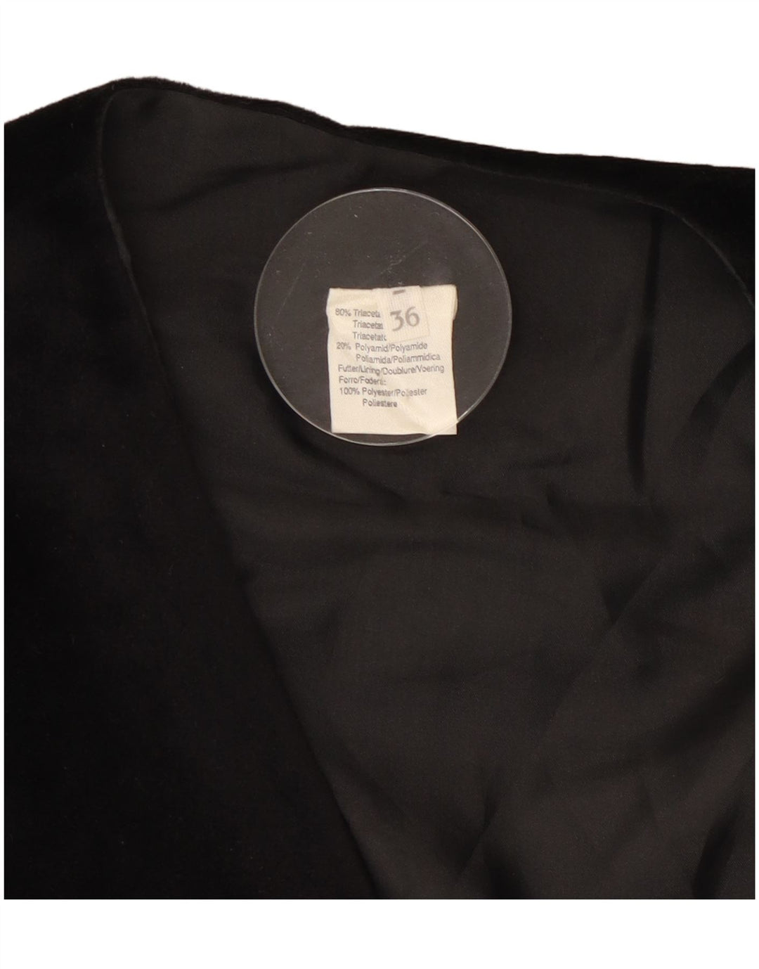 Giacca Bolero Aperto da Donna VINTAGE IT 36 XS Triacetato Nero