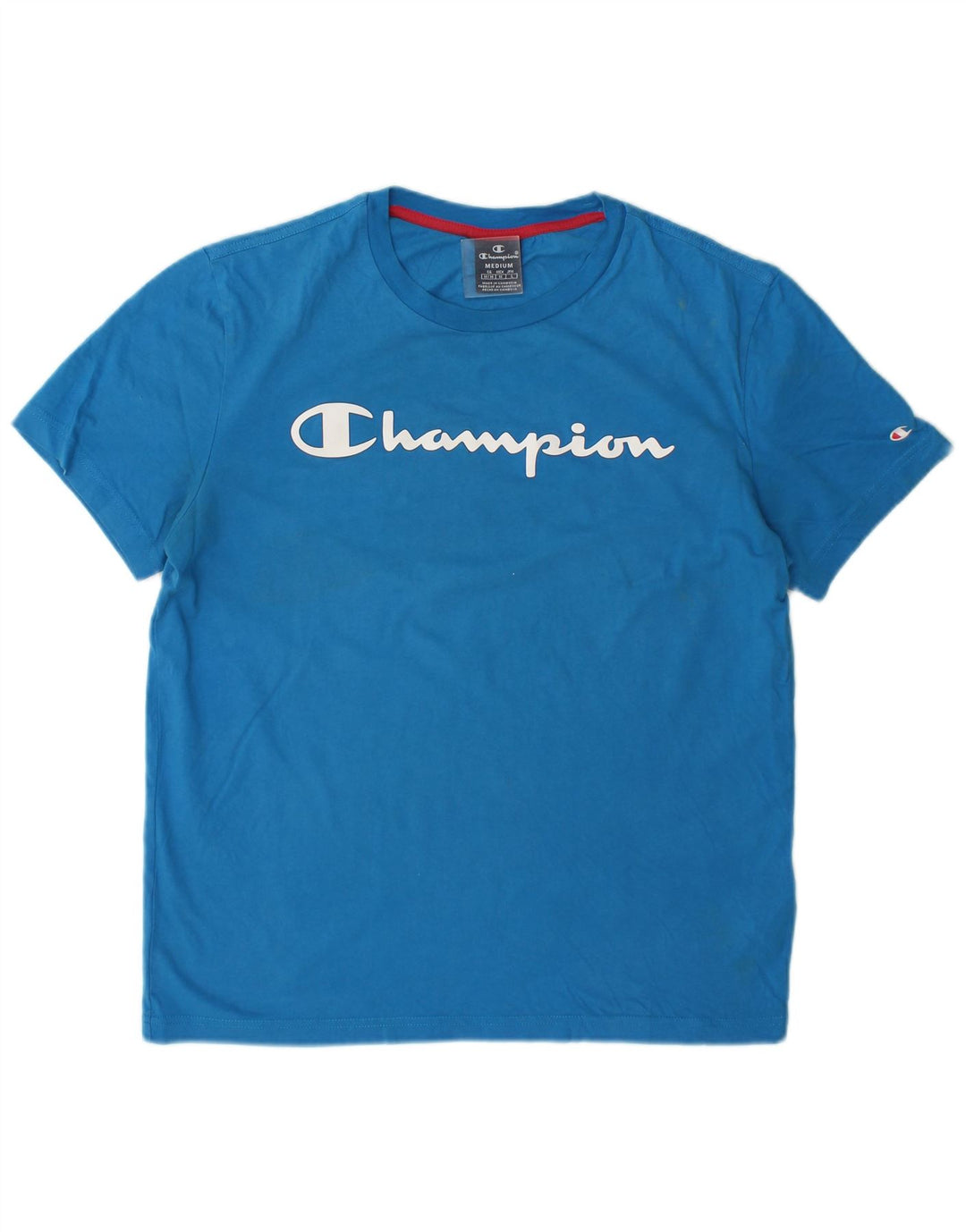 Champion Herre grafisk T-shirt Top Medium Blue Bomuld