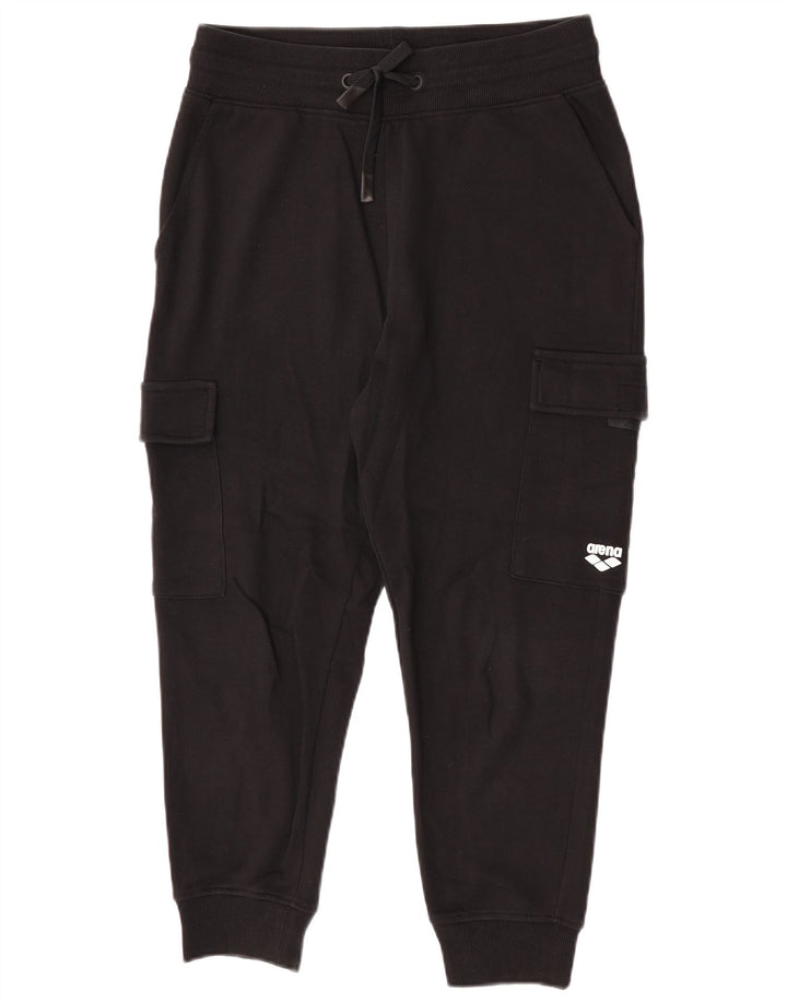 Arena Mens Cargo Tracksuit Trousers Joggers Small Black Cotton