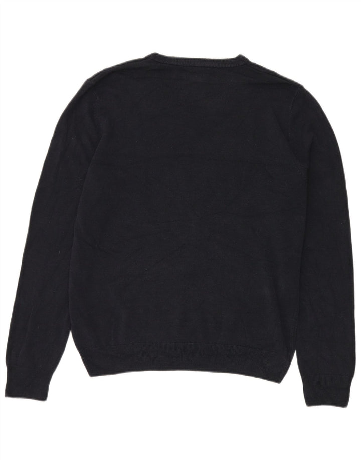 MARKS & SPENCER Mens V-Neck Jumper Sweater Large Navy Blue Acrylic