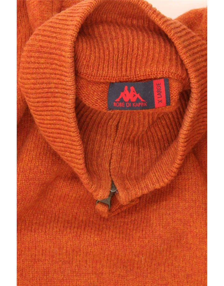 Kappa Mens Zip Neck Jumper Sweater XL Orange