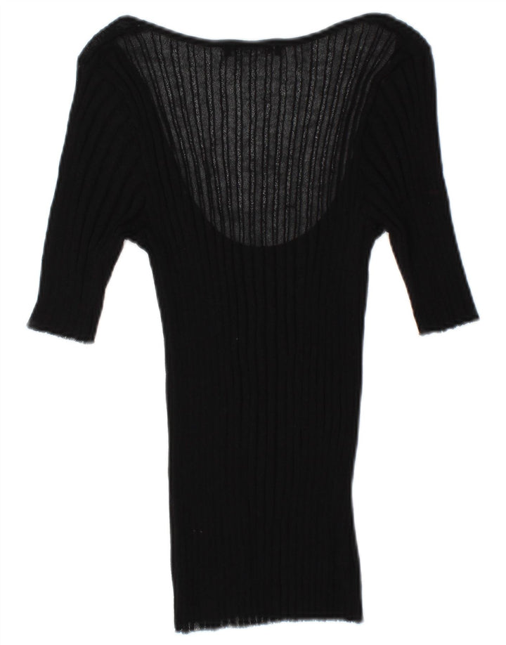 Top Zara da donna con maniche a 3/4 trasparenti, taglia UK 12, colore nero medio