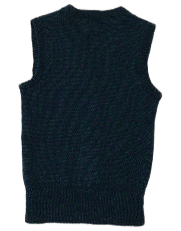 vintage Womens Vest Tank Top XS Bleu Marine Moucheté