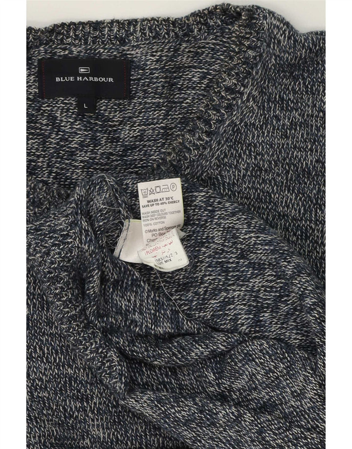 Marks & Spencer Mens Blue Harbour Crew Neck Jumper Sweater Large Navy
