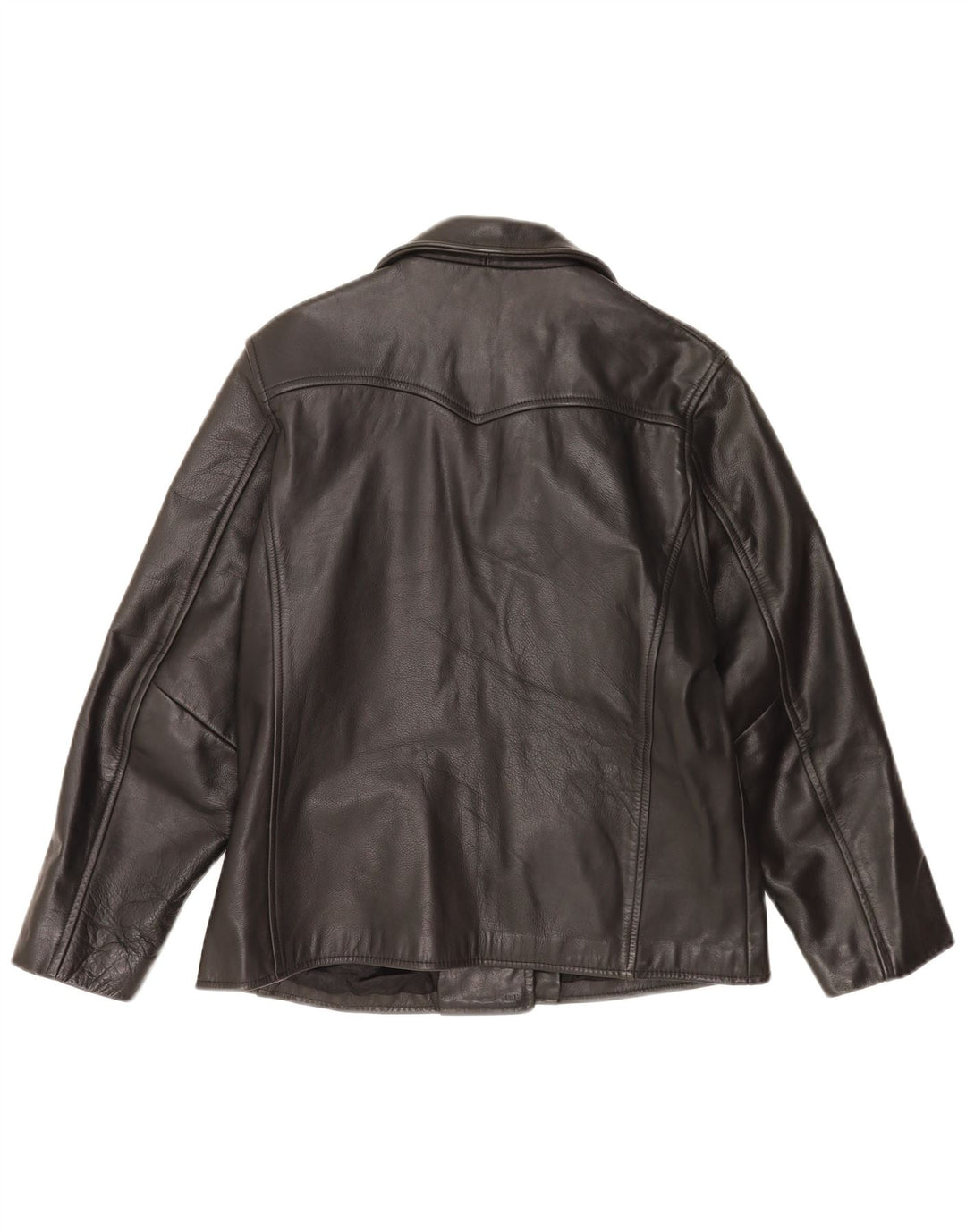 Club Monaco Damen Lederjacke UK 14 Mittelschwarzes Leder