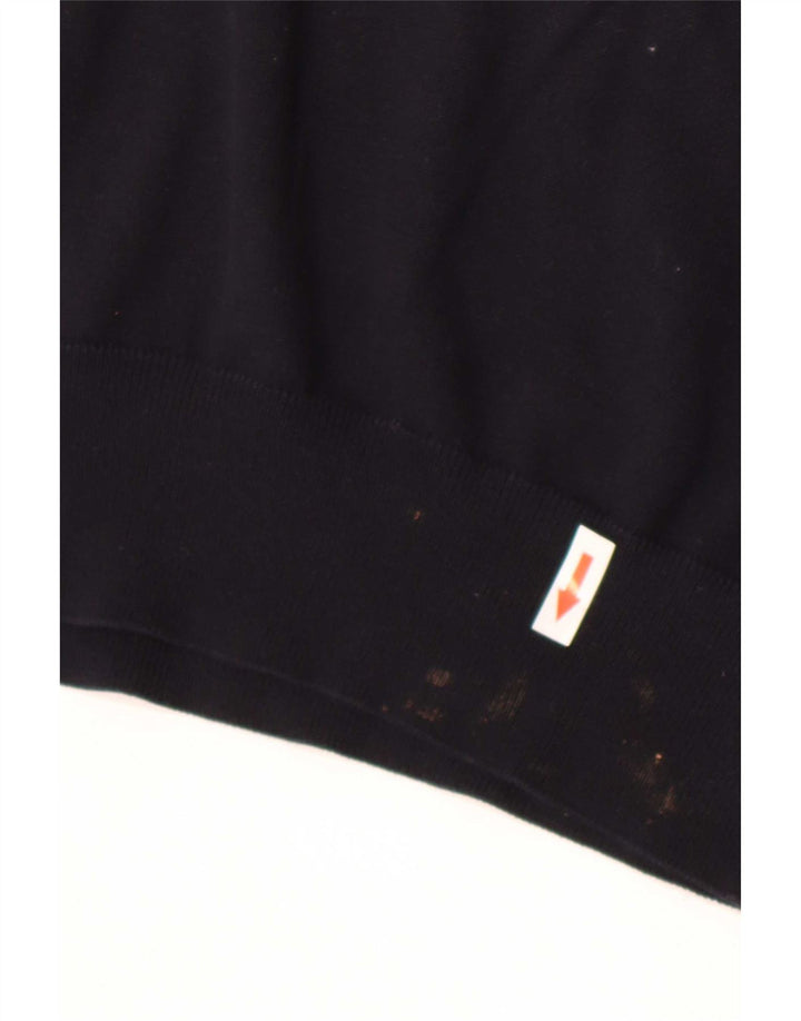 Hugo Boss Mens Regular Fit Crew Neck Jumper Sweater Medium Black Cotton