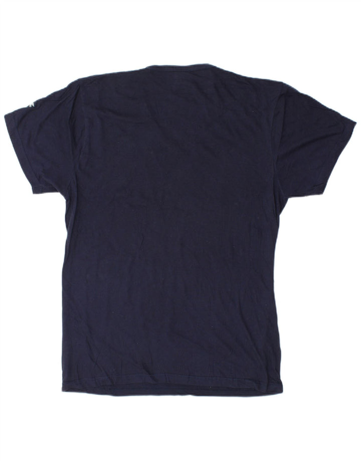 Diadora Mens T-Shirt Top Large Navy Blue Cotton