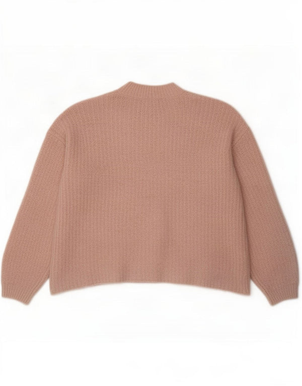Marks & Spencer Womens Oversized Crew Neck Jumper Sweater UK 14 Medium Pink
