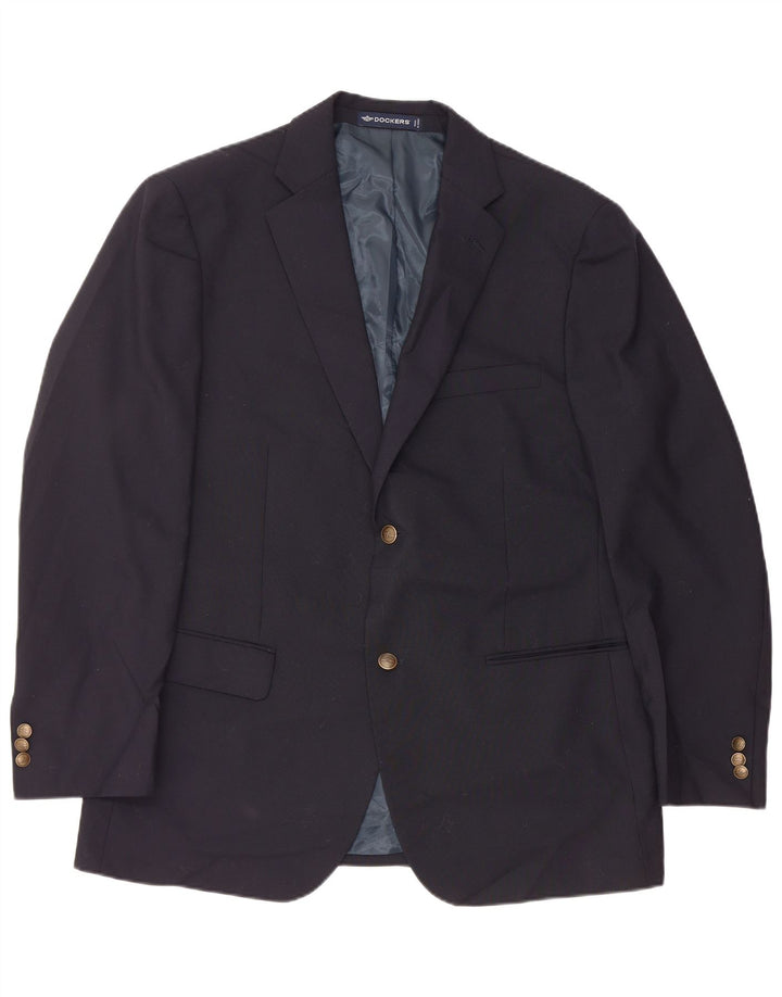 DOCKERS Herre 2-knaps blazerjakke UK 42 XL Sort Polyester