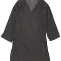 Benetton Womens See Through Oversized Tunic Dress UK 10 Small Grey Cotton