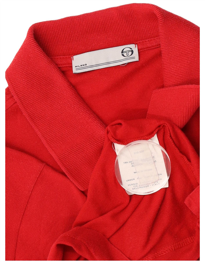 Sergio Tacchini Mens Polo Shirt IT 50 Medium Red Cotton