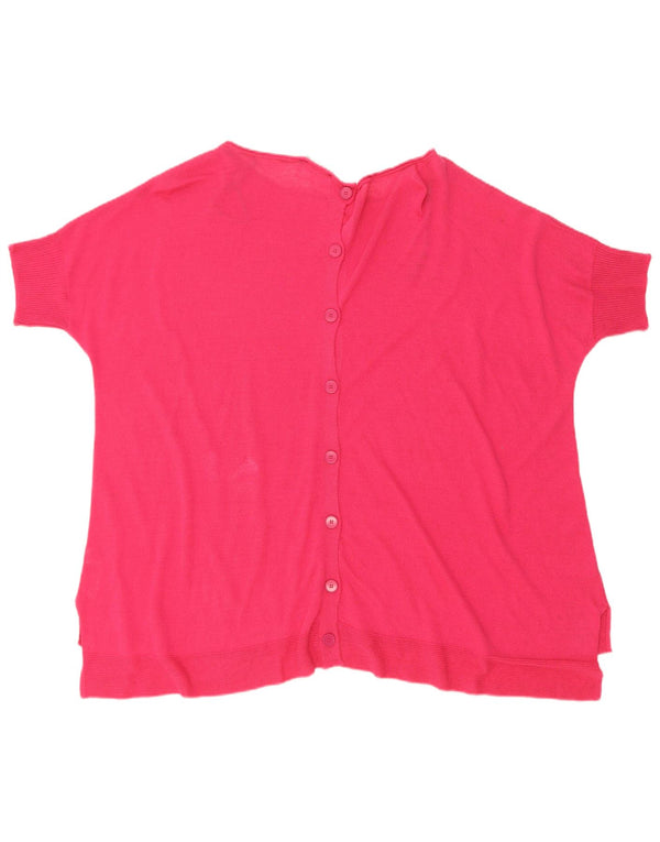 Maglione cardigan oversize a maniche corte da donna Benetton UK 14 Rosa medio
