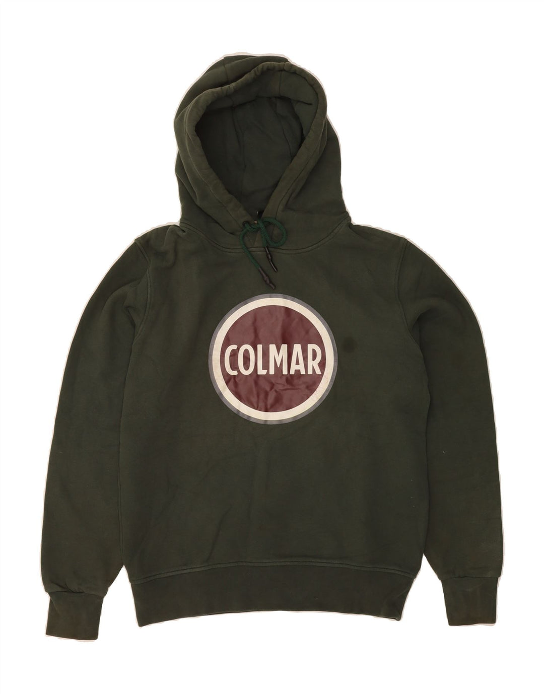 COLMAR Mens Graphic Hoodie Jumper Medium Green Cotton Vintage Colmar and Second-Hand Colmar from Messina Hembry 