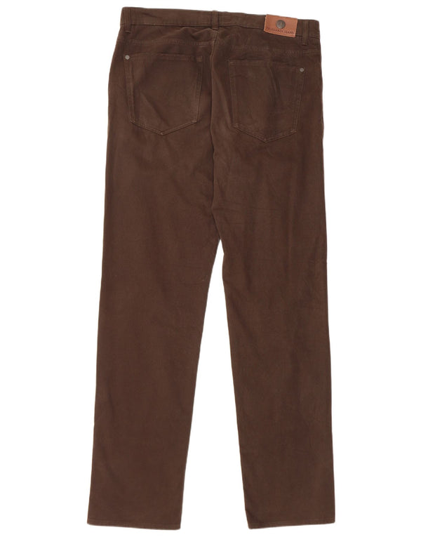 Trussardi Mens Straight Casual Trousers W36 L34 Brown