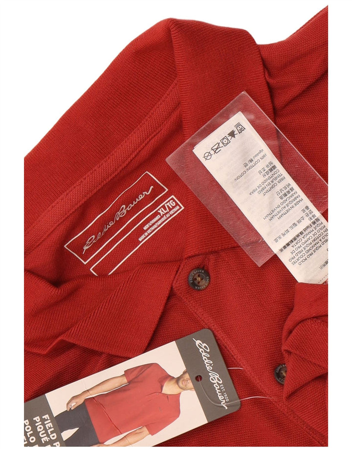 Eddie Bauer Mens Polo Shirt XL Red Cotton