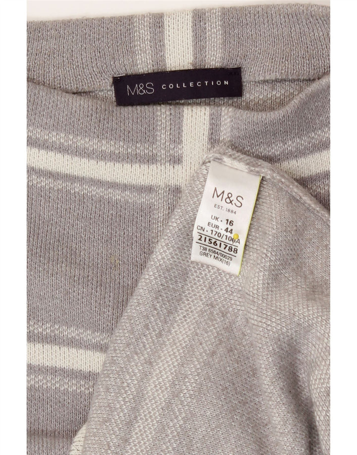 Marks & Spencer Dame sweater med rund hals DK 16 Stor grå ternet