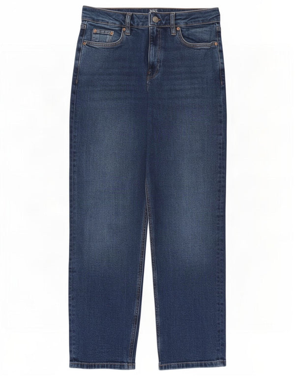 Marks & Spencer Damen Boyfriend Tapered Jeans UK 10 Small W30 L28 Blau