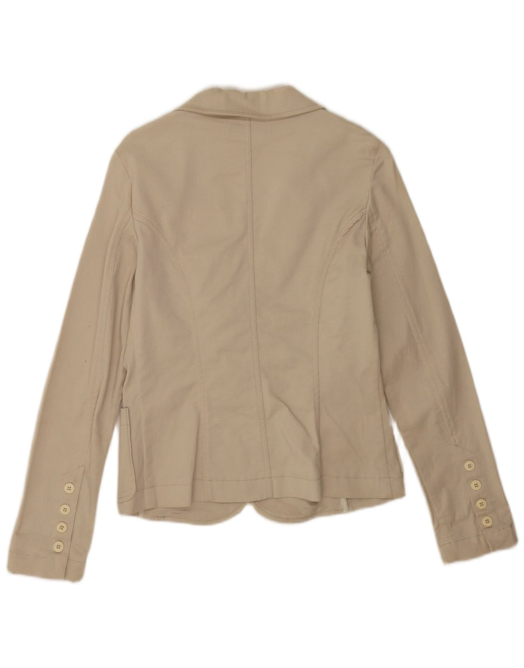 Jaqueta blazer feminina Zara com 2 botões Reino Unido 14 grande algodão bege
