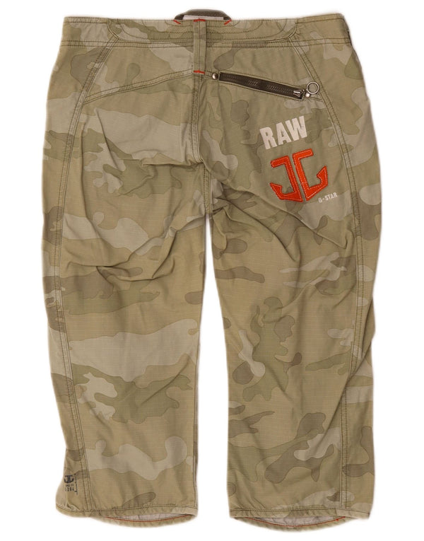 G-Star Bermudas Cargo De Cintura Baja para Mujer Small W30 Khaki Camuflaje