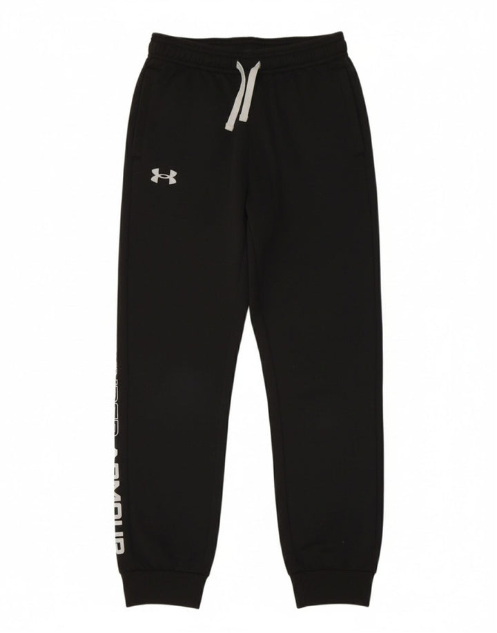 UNDER ARMOUR Boys Tracksuit Trousers Joggers 9-10 Years Medium Black