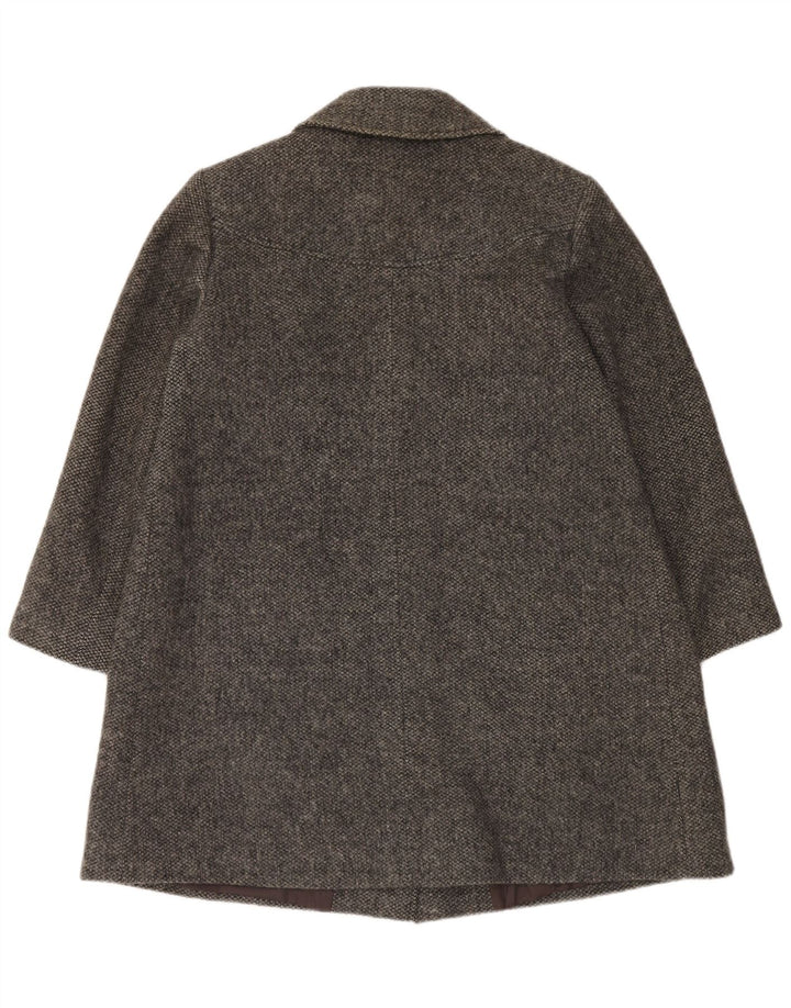 Vintage Womens Double Breasted Coat UK 16 Large Grey Wool